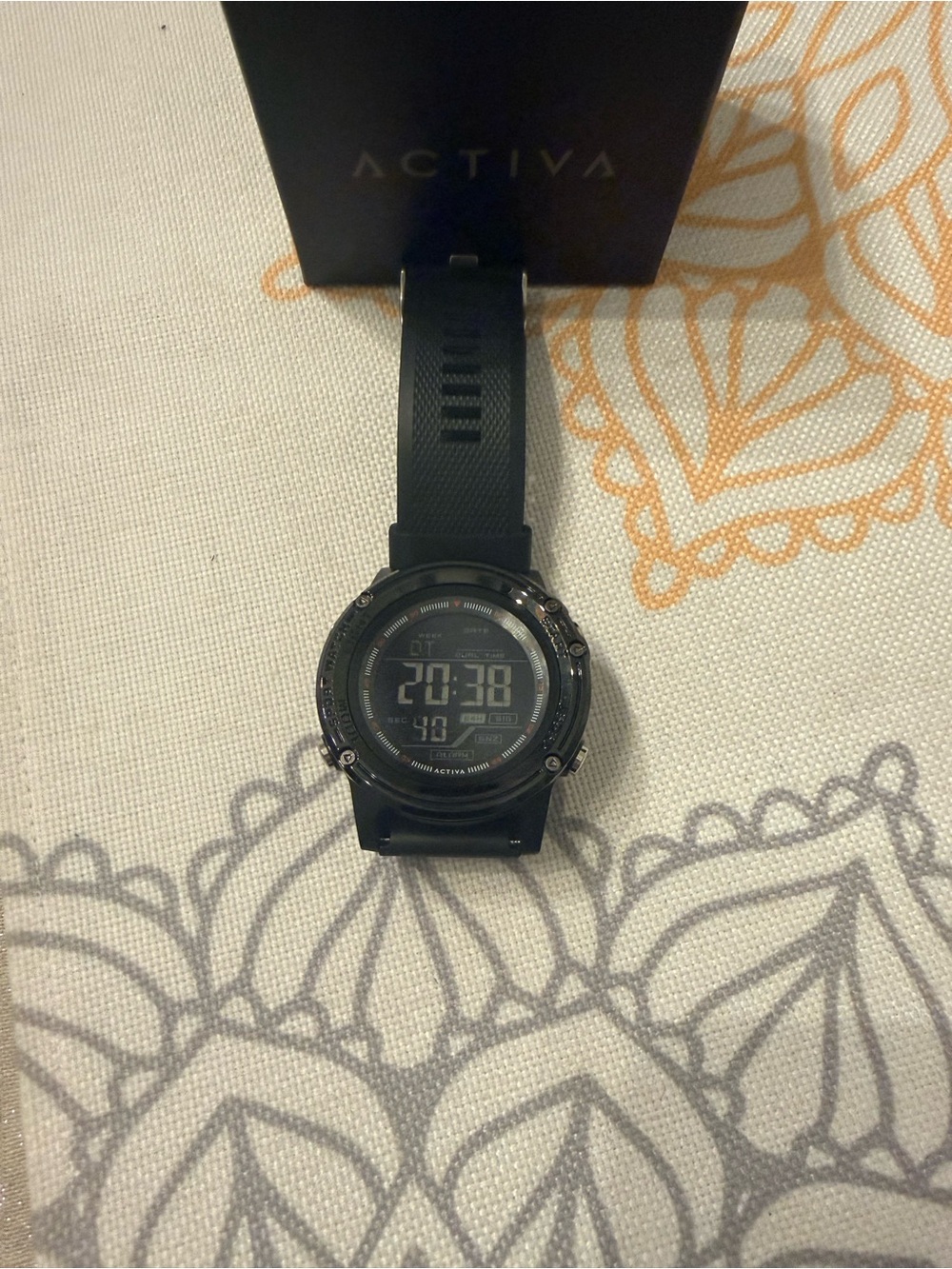Ativa Black Digital Sports Wristwatch with Silicone Strap